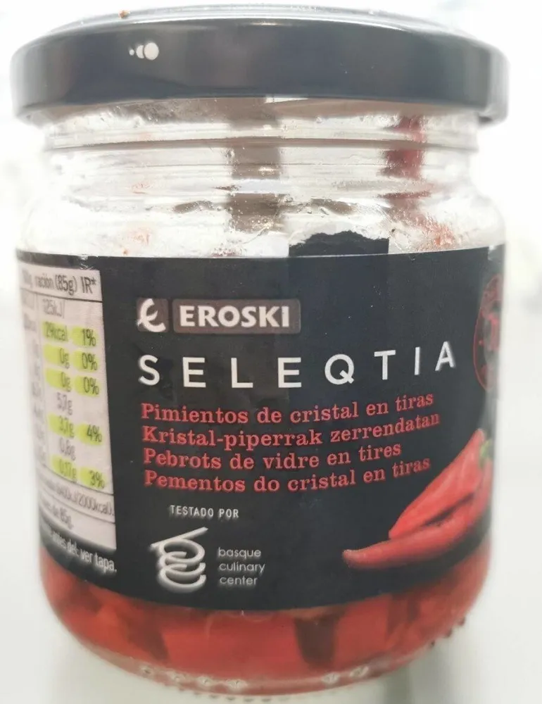 Pimientos de cristal en tiras