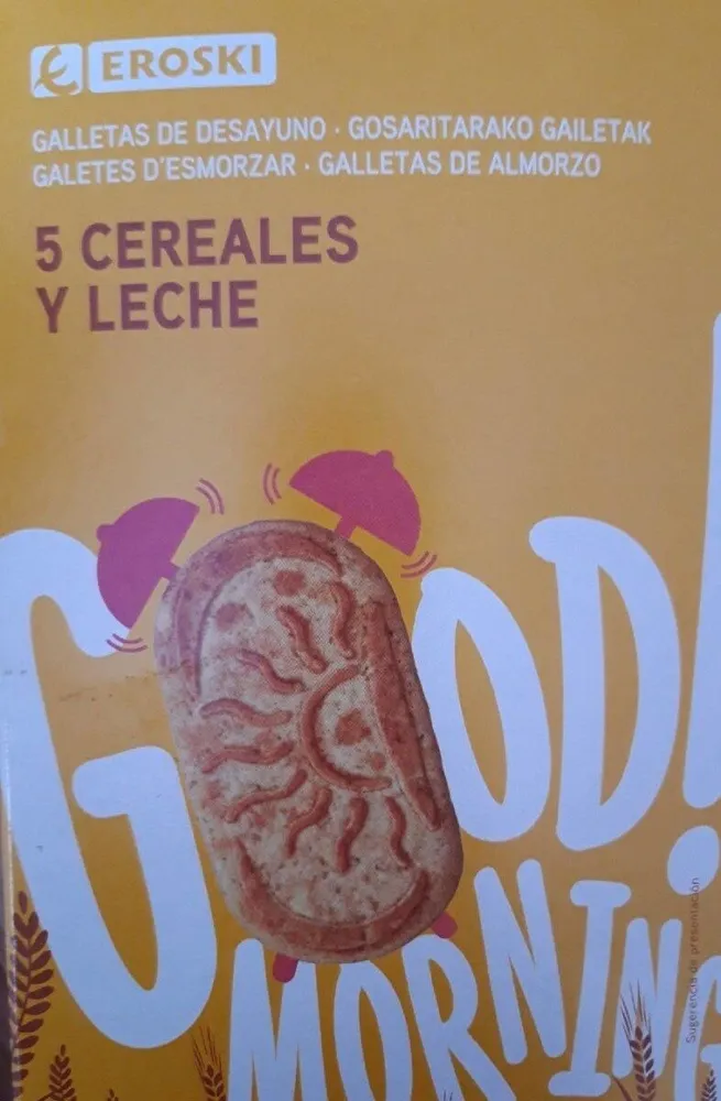 Galletas de desayuno 5 cereales y leche
