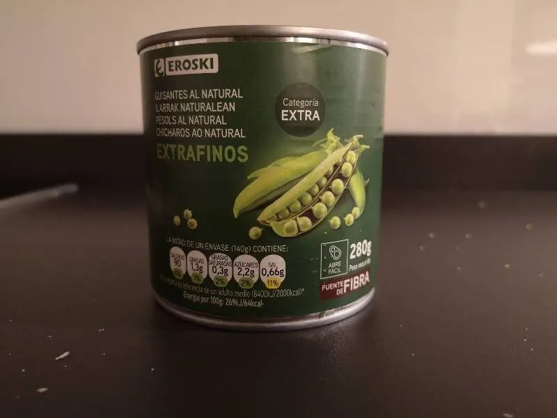 Guisantes al natural extrafinos