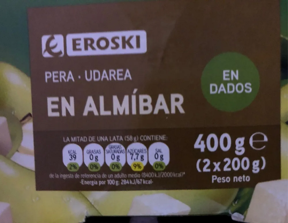 Pera en almibar en dados
