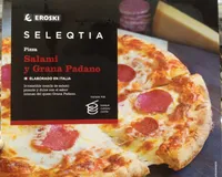 Pizza seleqtia, salami y grana padano