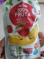 100% fruta, fresa y plátano