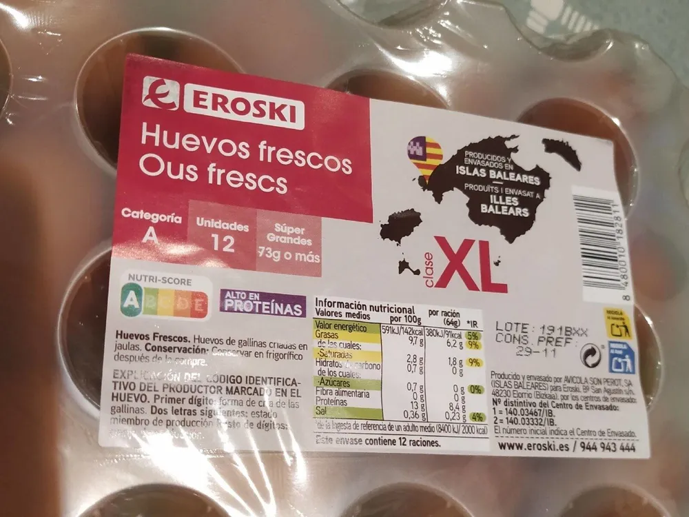 Huevos frescos XL