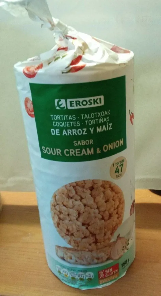 Tortitas de arroz y maíz sabor sour cream and onion