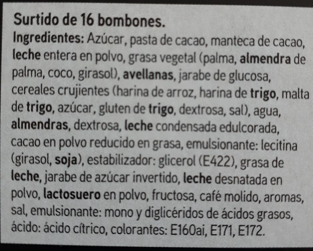 Surtido de 16 bombones