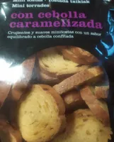 minitostas con cebolla caramelizada