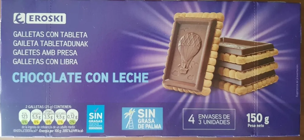 Galletas con tableta chocolate con leche