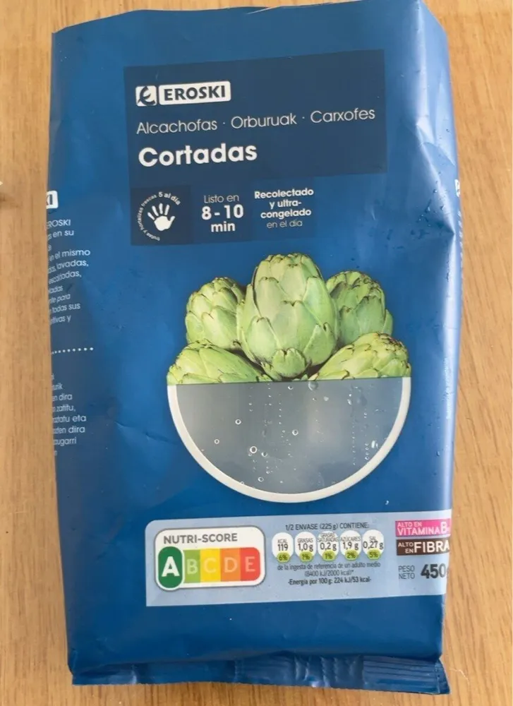 Alcachofas cortadas