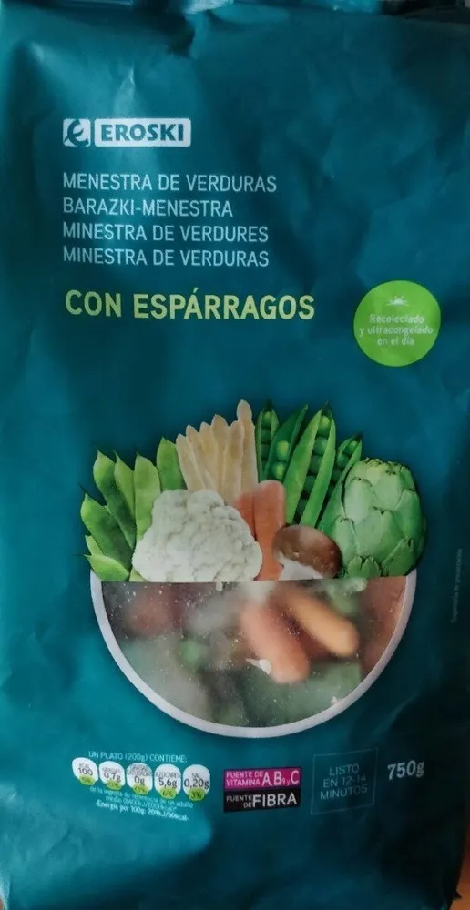 Menestra de verduras con espárragos