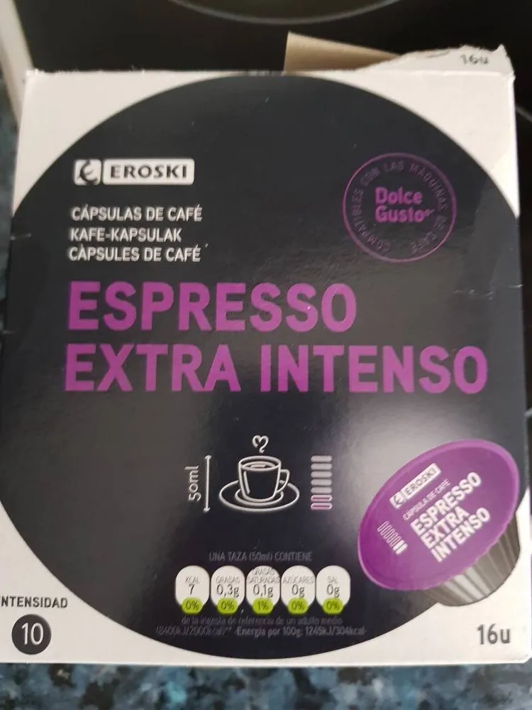 Cápsulas de café expresso extra intenso