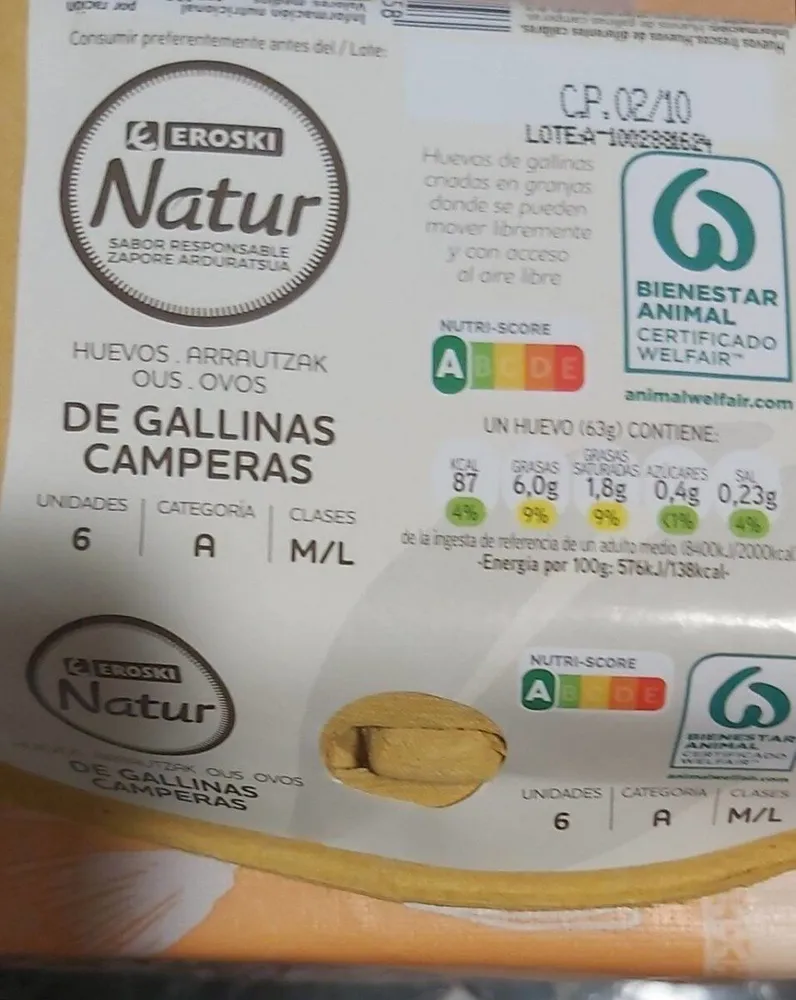 Huevos de gallinas camperas