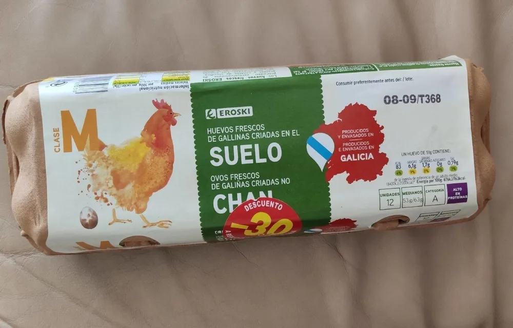 Huevos frescos de gallinas criadas en el suelo