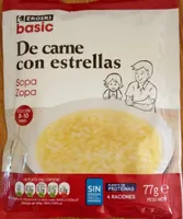 Sopa de carne con estrellas