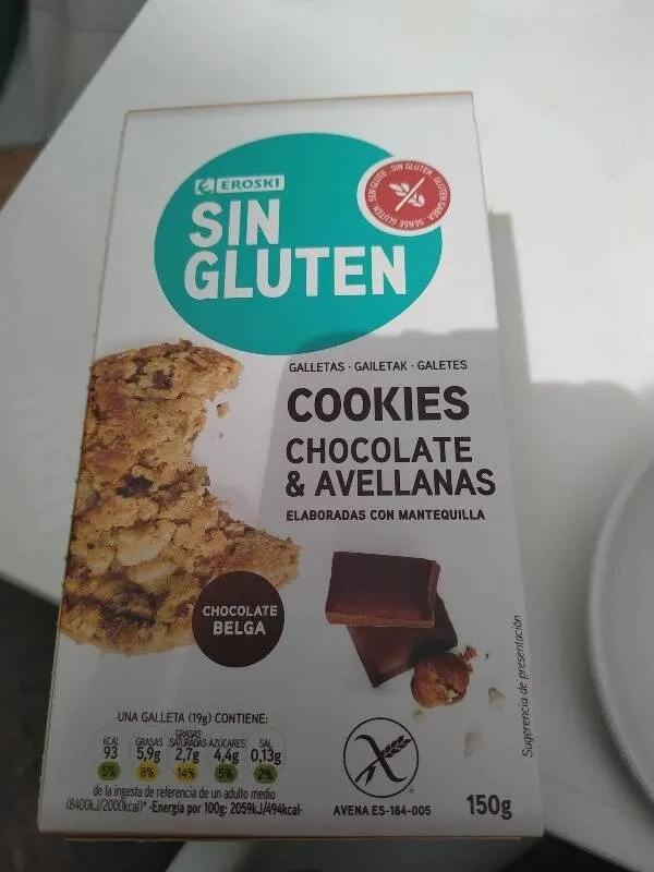 Cookies sin gluten chocolate y avellanas
