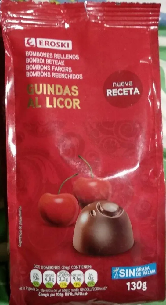 Bombones rellenos de guindas al licor
