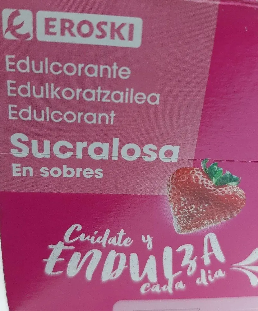 Edulcorante sucralosa en sobres