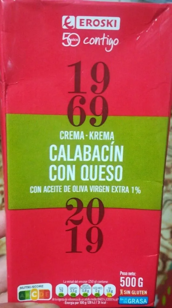 Crema de calabacín con queso