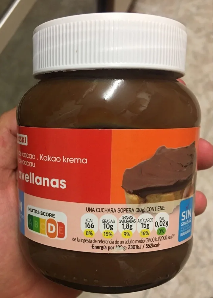 Crema de cacao y avellanas