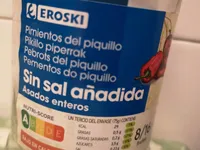 Pimientos del piquillo asados enteros sin sal añadida