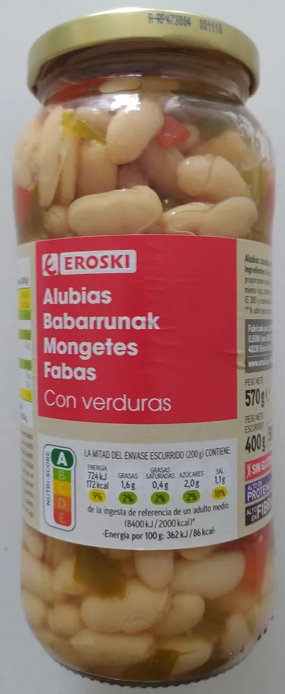 Alubias. Con verduras