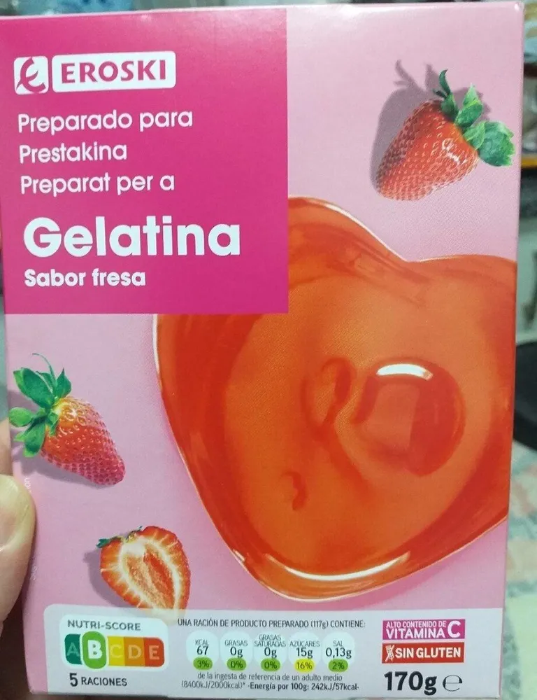 Preparado para gelatina fresa
