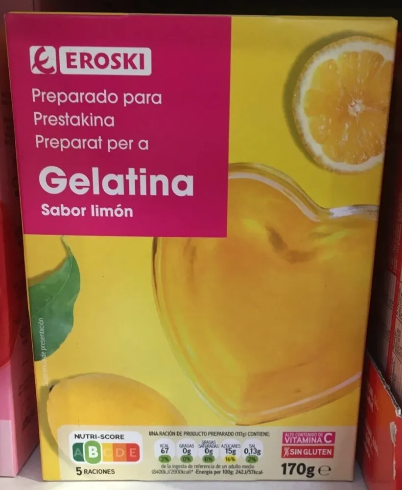 Preparado para gelatina sabor limón