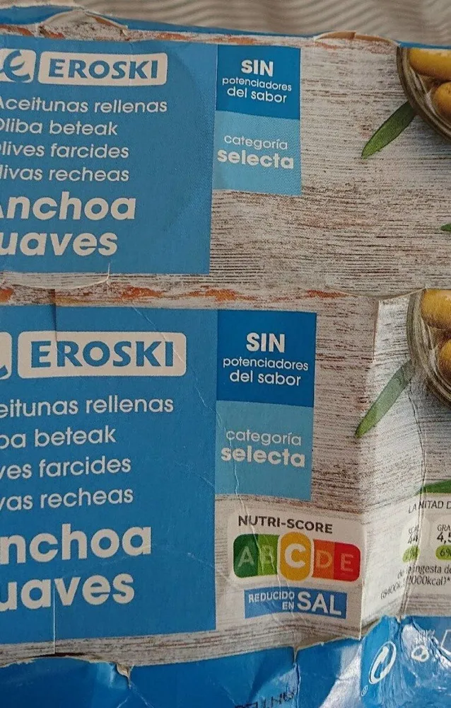 Aceitunas rellenas de anchoa suaves