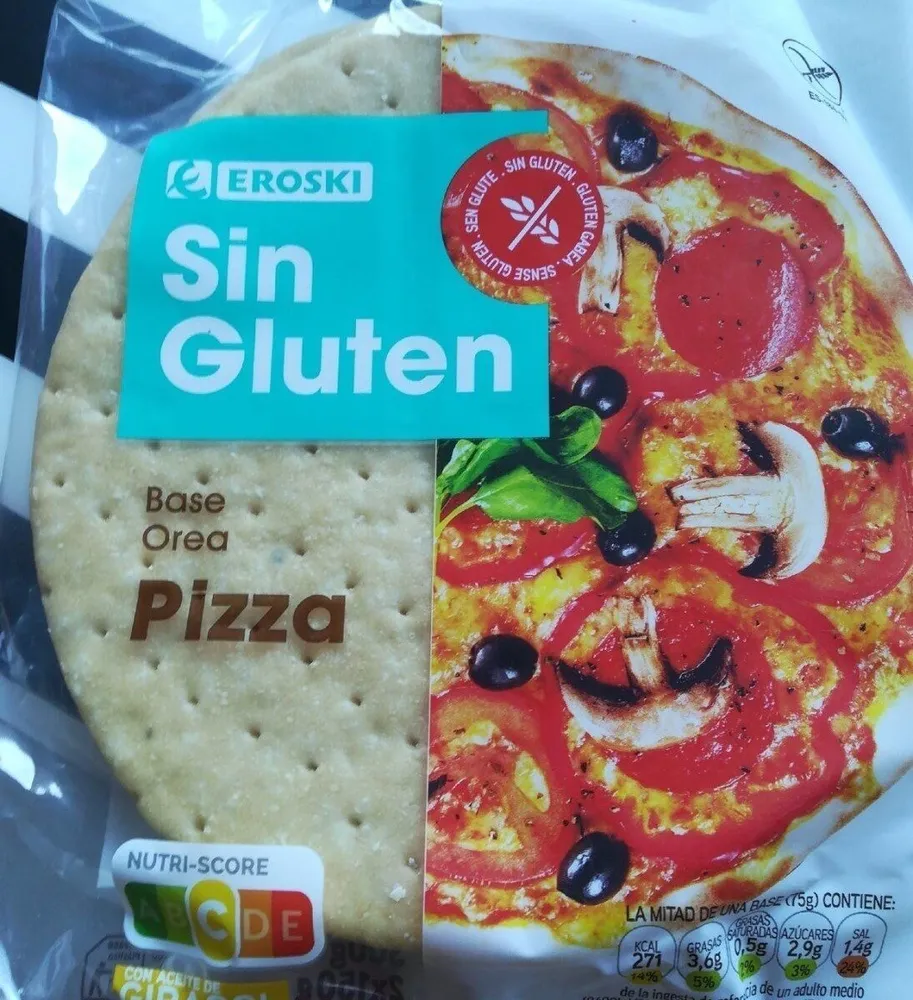 Base pizza sin gluten