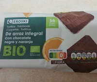 Tortitas de arroz integral con chocolate negro y naranja
