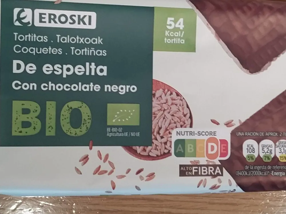 Tortitas de espelta y chocolate negro