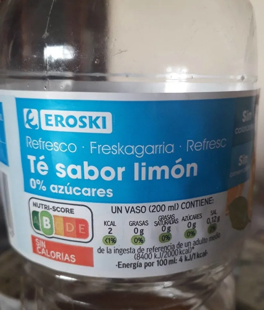 Refresco té sabor limón 0%
