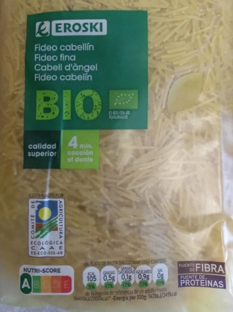 Fideo cabellin bio