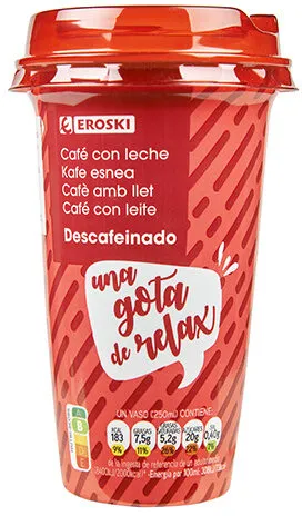 Cafe con leche descafeinado