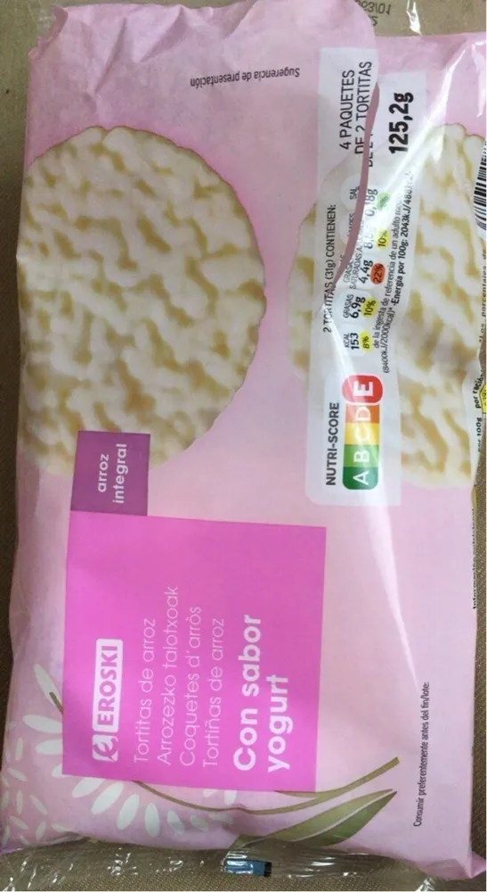Tortitas de arroz con sabor yogurt