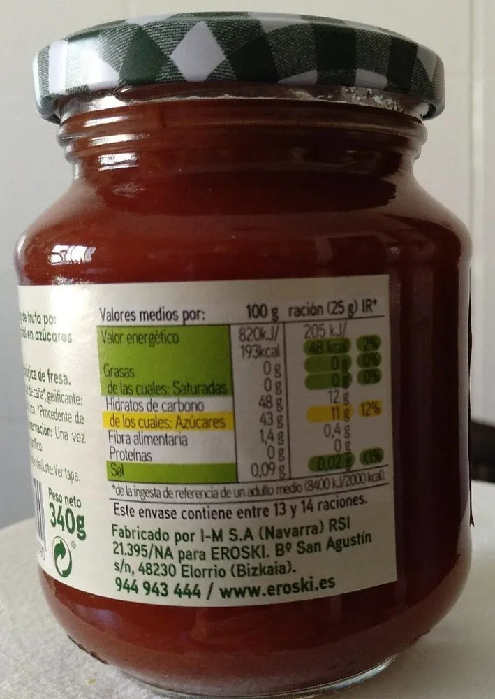Mermelada ecológica de fresa