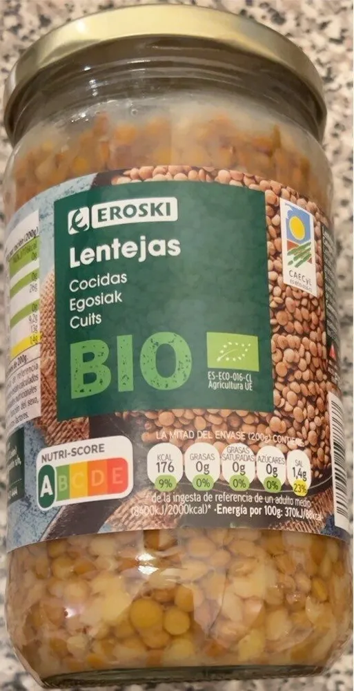 Lentejas cocidas bio
