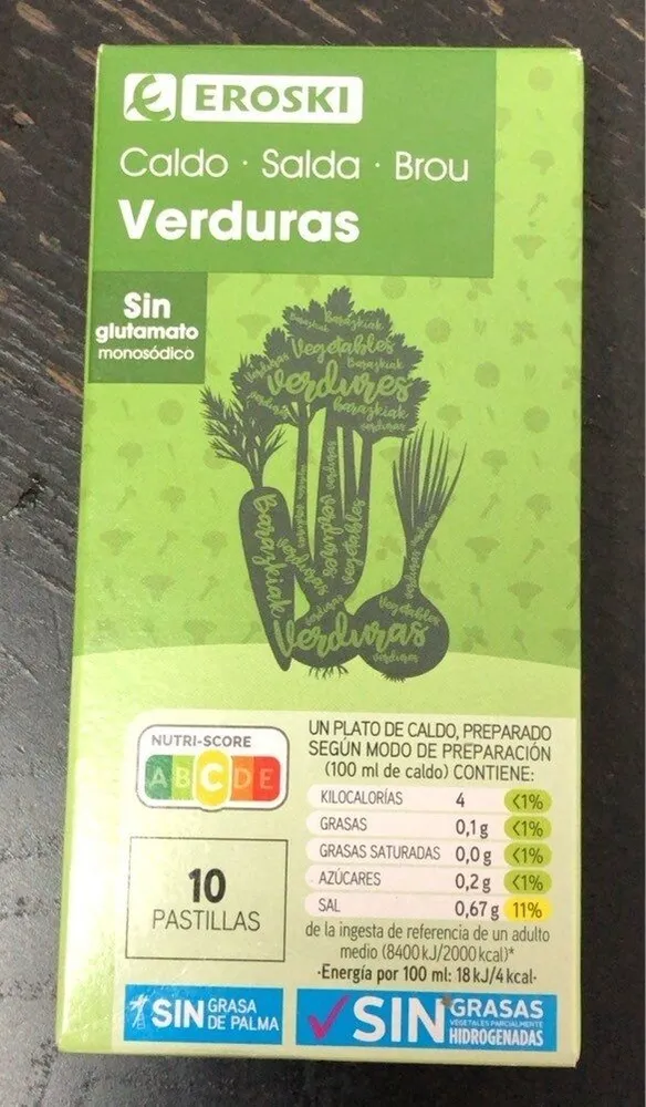 Cubitos de caldo de verdura