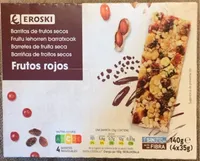 Barritas de frutos secos frutos rojos