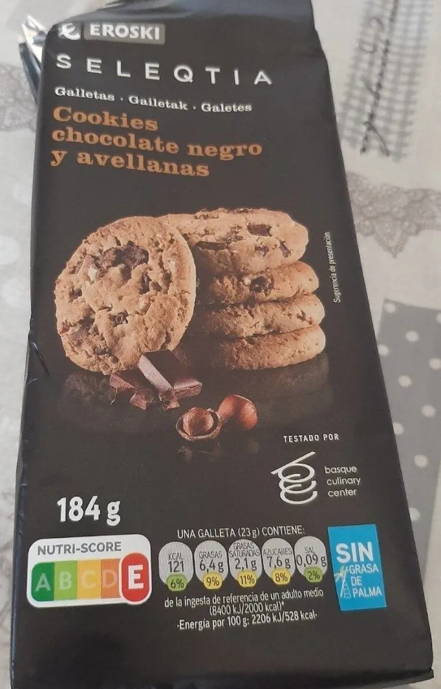 Cookies chocolate negro y avellanas