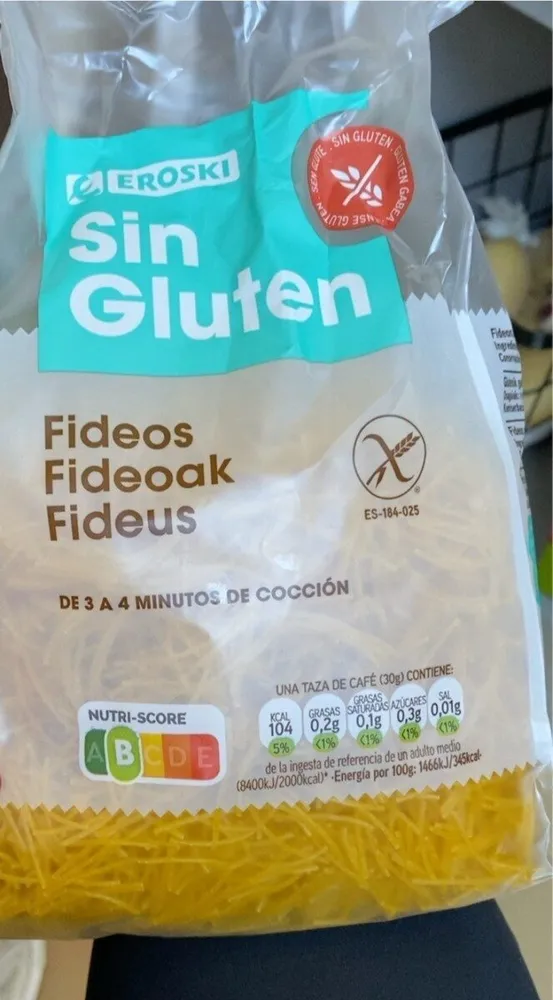 Fideos sin gluten