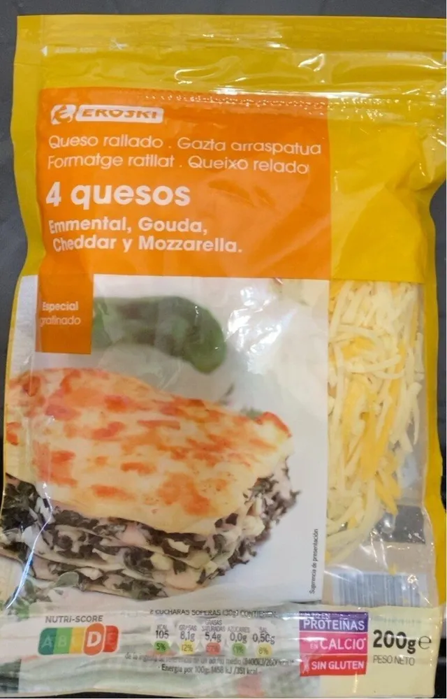 Queso rallado 4 quesos