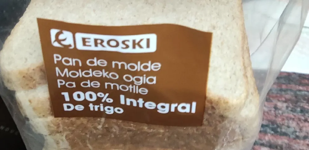 Pan de molde 100% integral de trigo