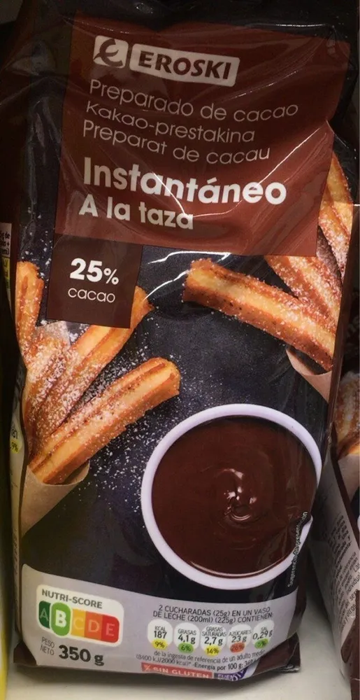 Chocolate instantaneo a la taza