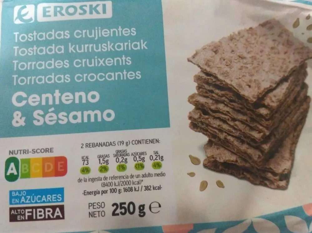 Tostadas crujientes centeno & sesamo