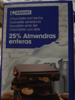 Chocolate con leche 25% almendras enteras