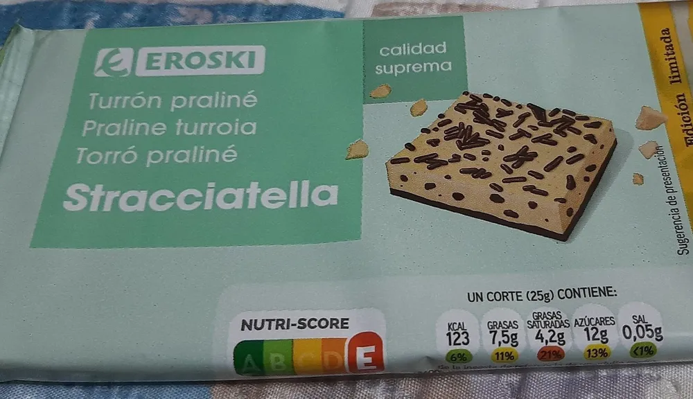 Turrón praline stracciatella