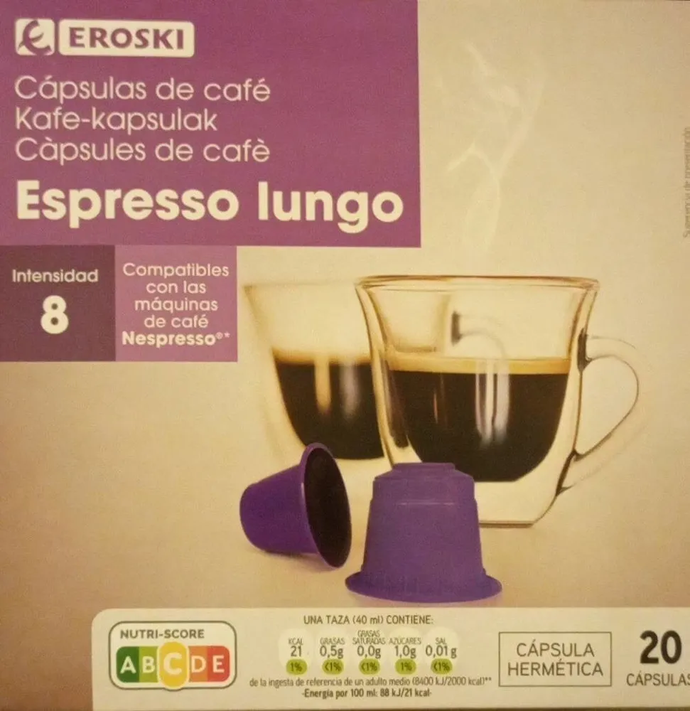 Cápsulas de cafè espresso lungo
