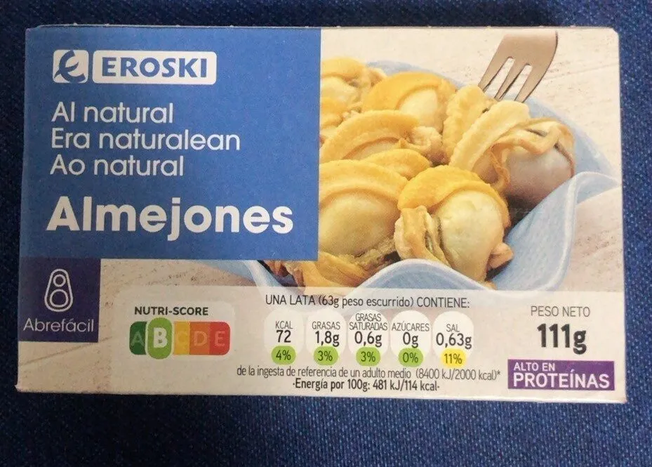 Almejones al natural
