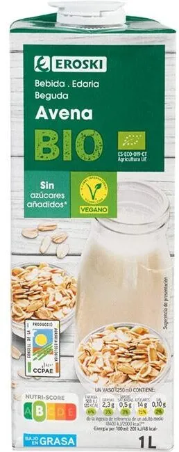 Bebida de avena Bio