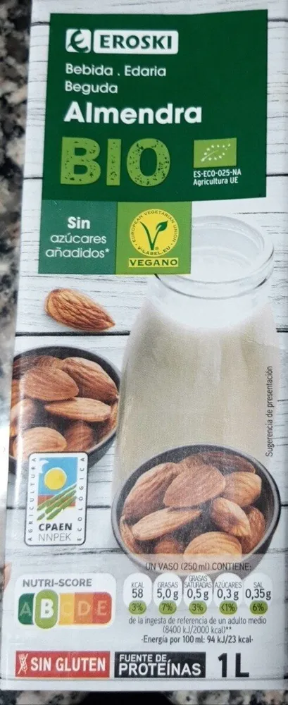 Bebida Almendra Bio